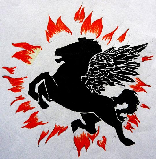 An early design for the Pegasus Bay logo