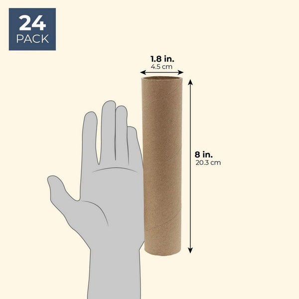 White Cardboard Tubes for Crafts, DIY Craft Paper Roll (3 Sizes, 36 Pack)