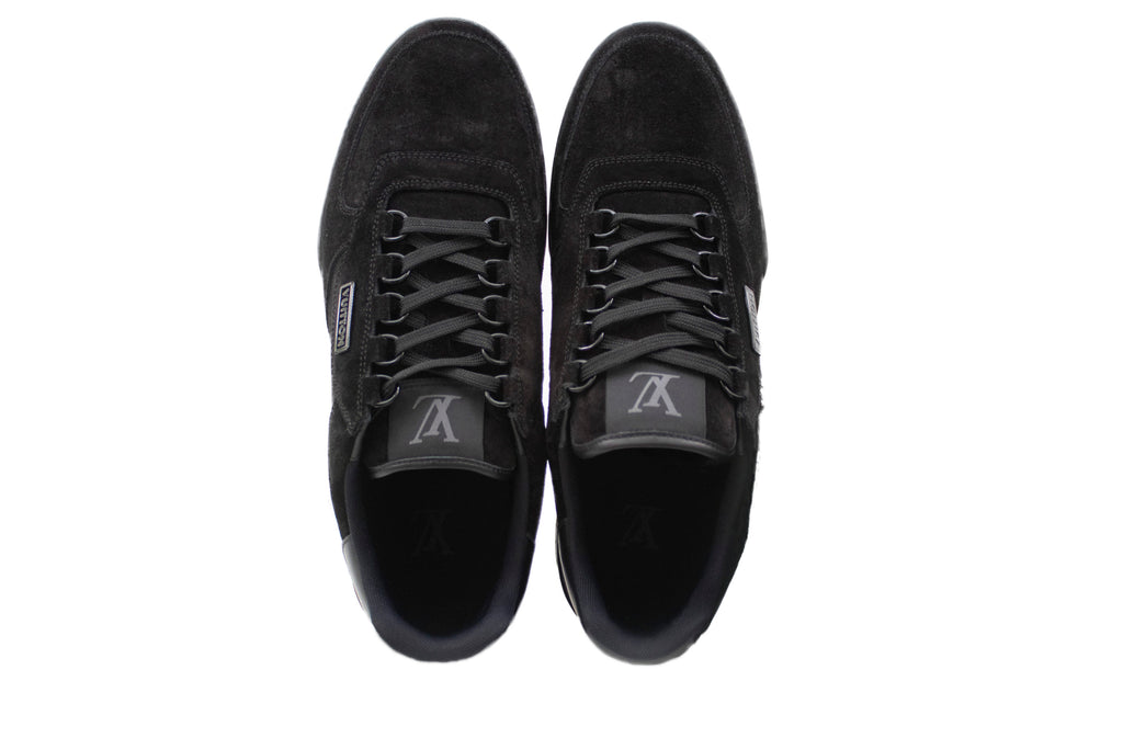 all black suede trainers