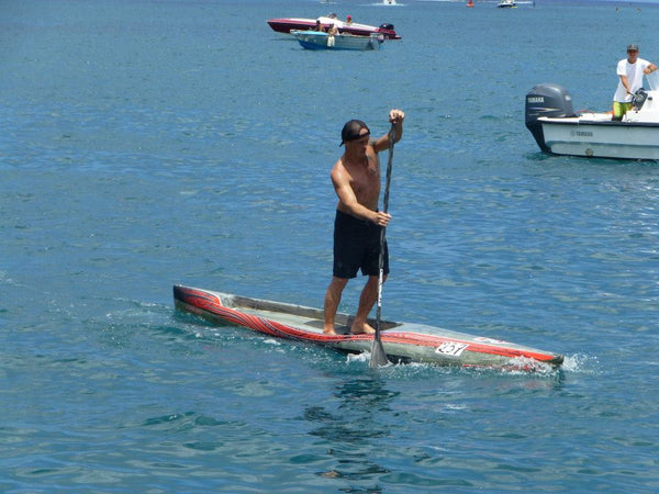 Black Tribal Rail Saver PRO on Starboard SUP race board