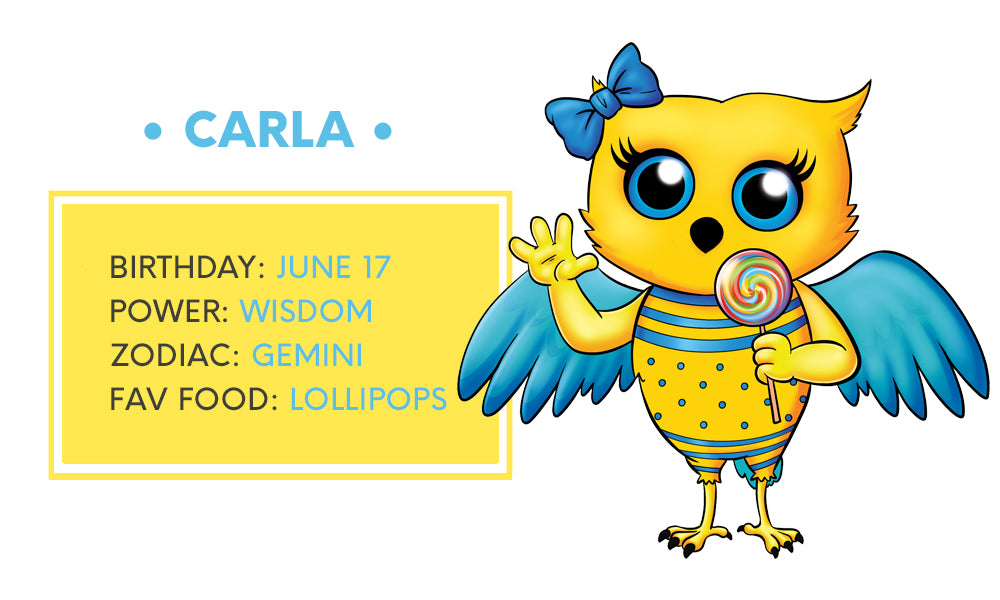 Carla wise owl  moosh walks character