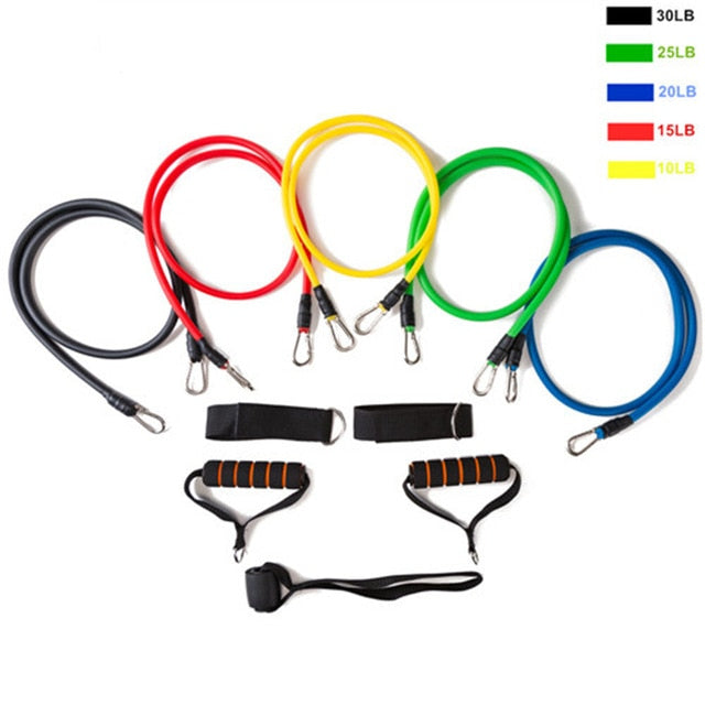 17Pcs/Set Latex Resistance Bands Gym Door Anchor Ankle Straps With Bag Kit Set 