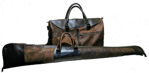 5514 Duffel & 900 Shotgun Case in American Buffalo (Bison) combined with American Bridle Leather