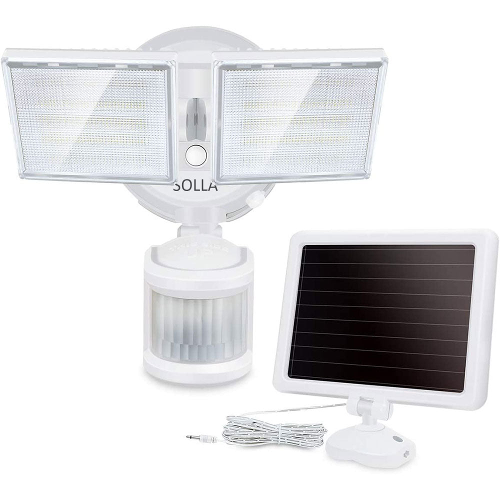 white solar security light