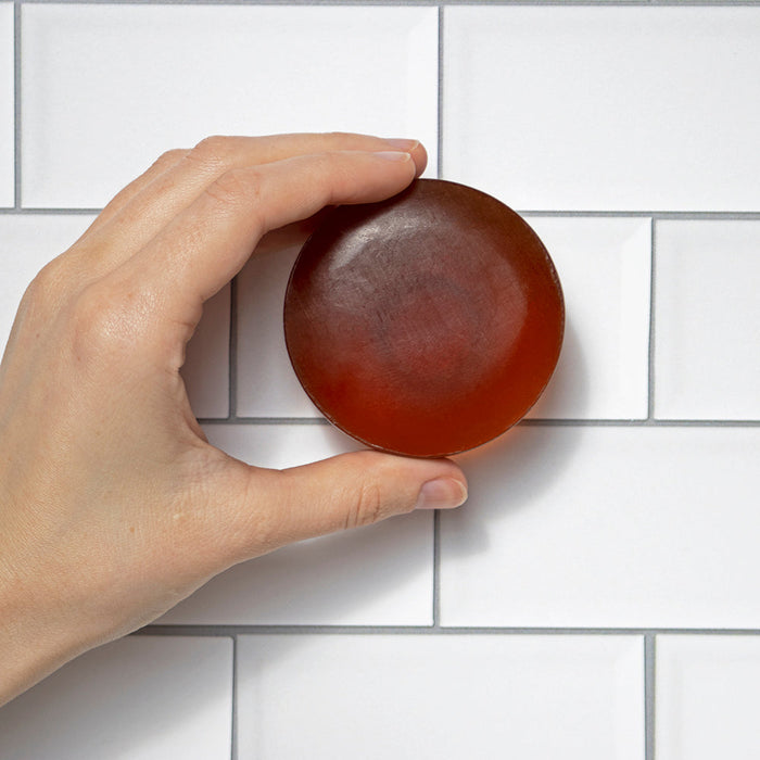 Step four of installing Mirai Clinical's Magnetic Soap Bar Holder.