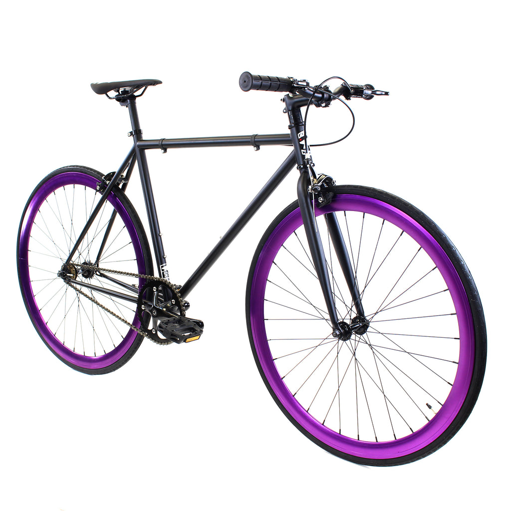 purple fixie bike