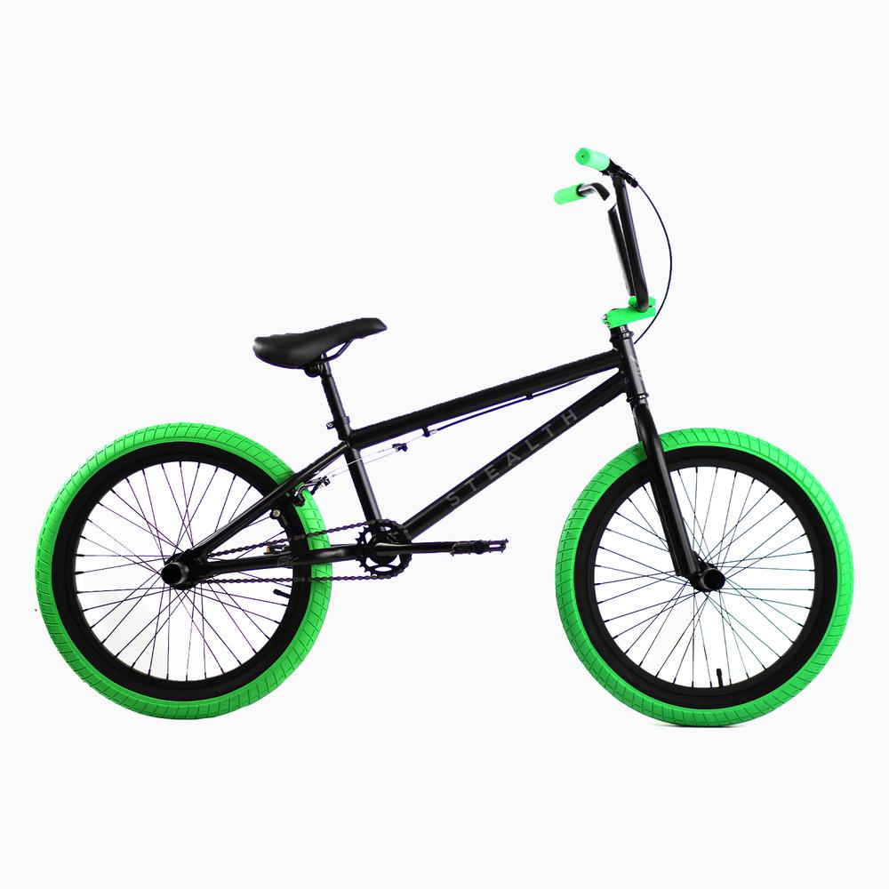 green and black bmx bike