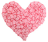 A heart shape made up of 60°N 95°W icon patches.