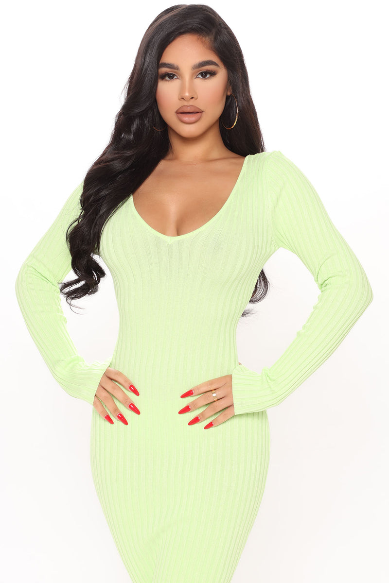 Kallan Knit Dress Lime Fashion Nova, Dresses Fashion Nova