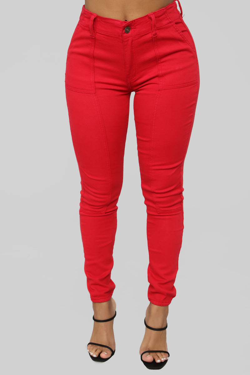Feelin' So High Skinny Jeans - Red | Fashion Nova, | Fashion Nova