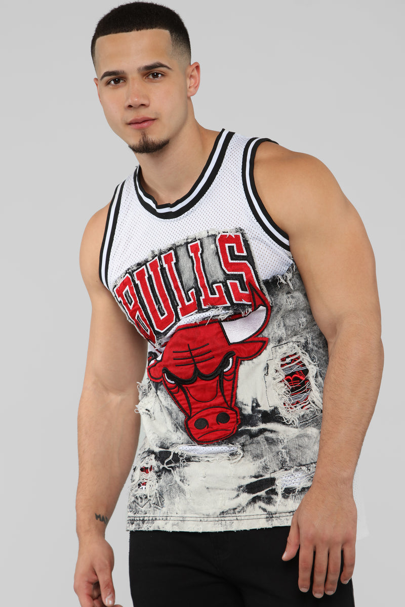 Bulls Denim Jersey - White - Mens 
