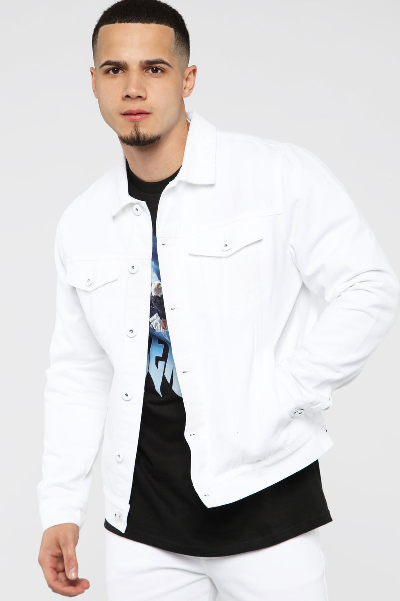 Hayes Denim Jacket - White | Fashion Nova, Mens Jackets | Fashion Nova