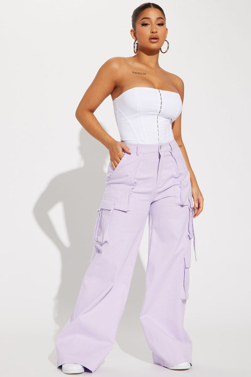 Michelle Wide Leg Cargo Pant - Lavender | Fashion Nova, Pants | Fashion Nova