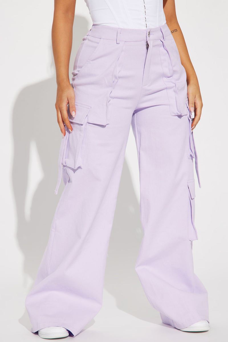 Michelle Wide Leg Cargo Pant - Lavender | Fashion Nova, Pants | Fashion Nova