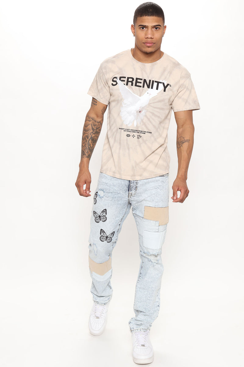 Spoil However overrun Butterfly Patched Ripped And Repair Slim Jeans - Light Wash | Fashion Nova, Mens  Jeans | Fashion Nova