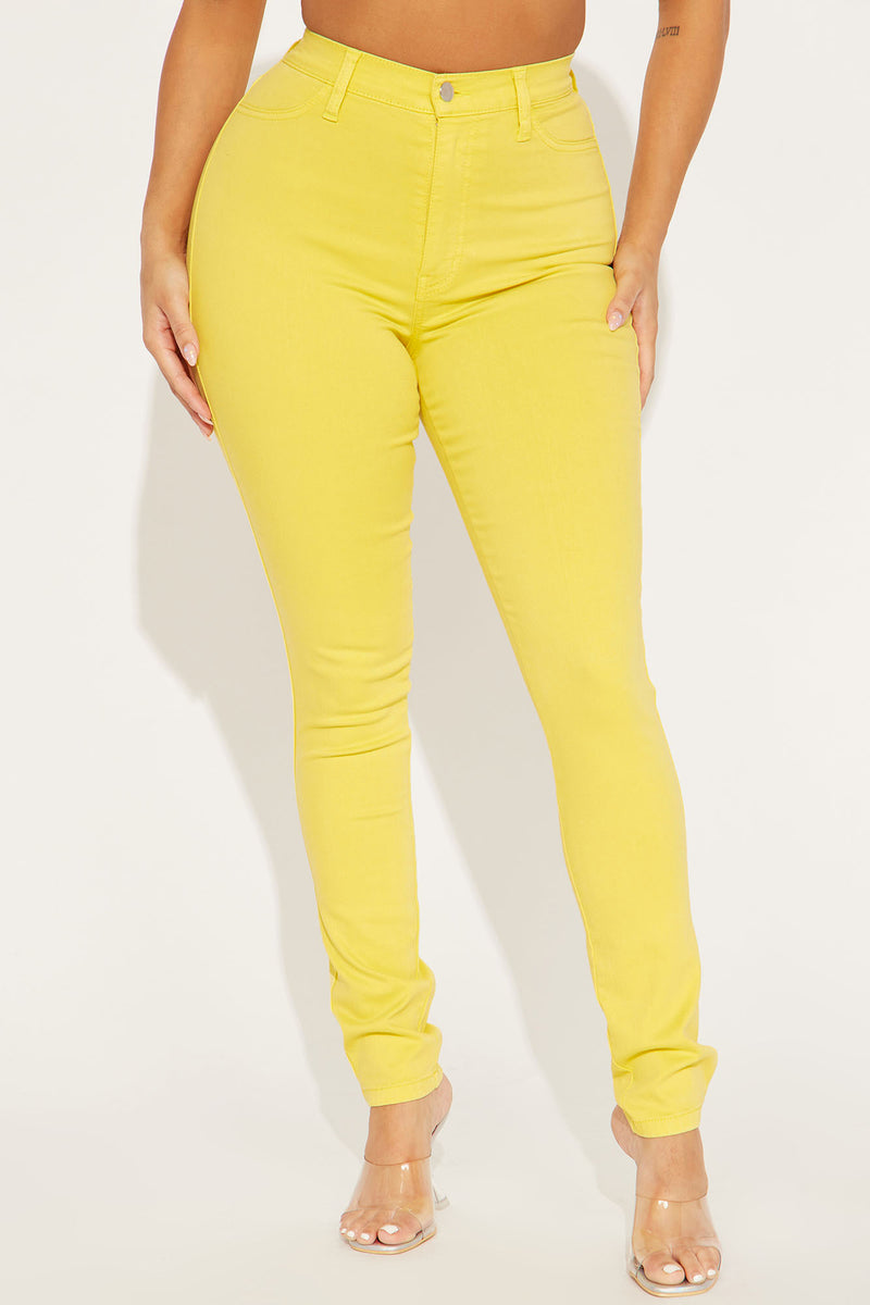 Classic Color High Waist Skinny Jeans Yellow Fashion Nova Jeans Fashion Nova 4245