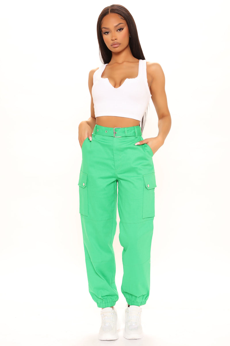 Cargo Chic Pants Kelly Green Fashion Nova Pants Fashion Nova 9383