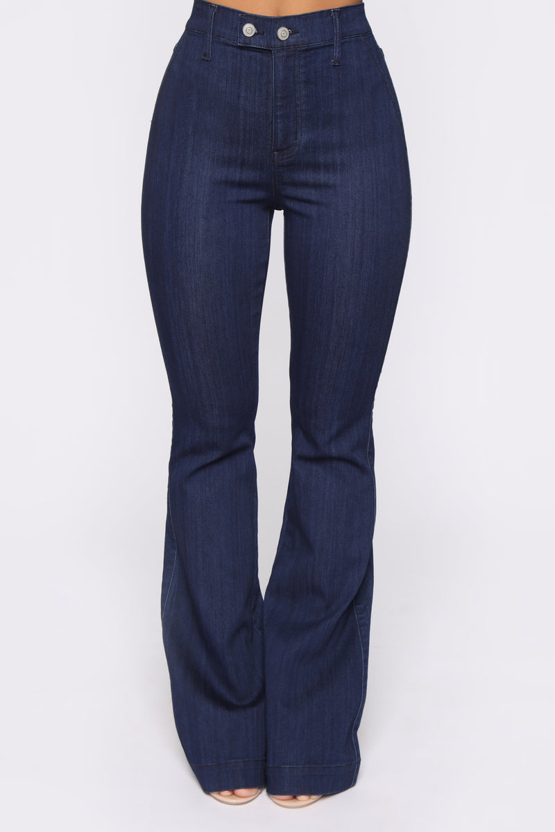 High Waist Trouser Flare Jean Indigo, Jeans | Nova
