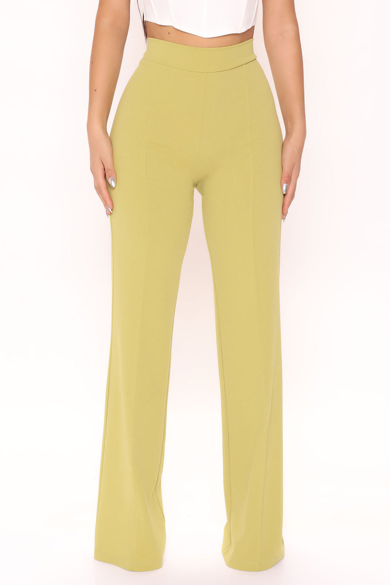 Victoria High Waisted Dress Pants Chartreuse Fashion Nova Pants Fashion Nova 3259