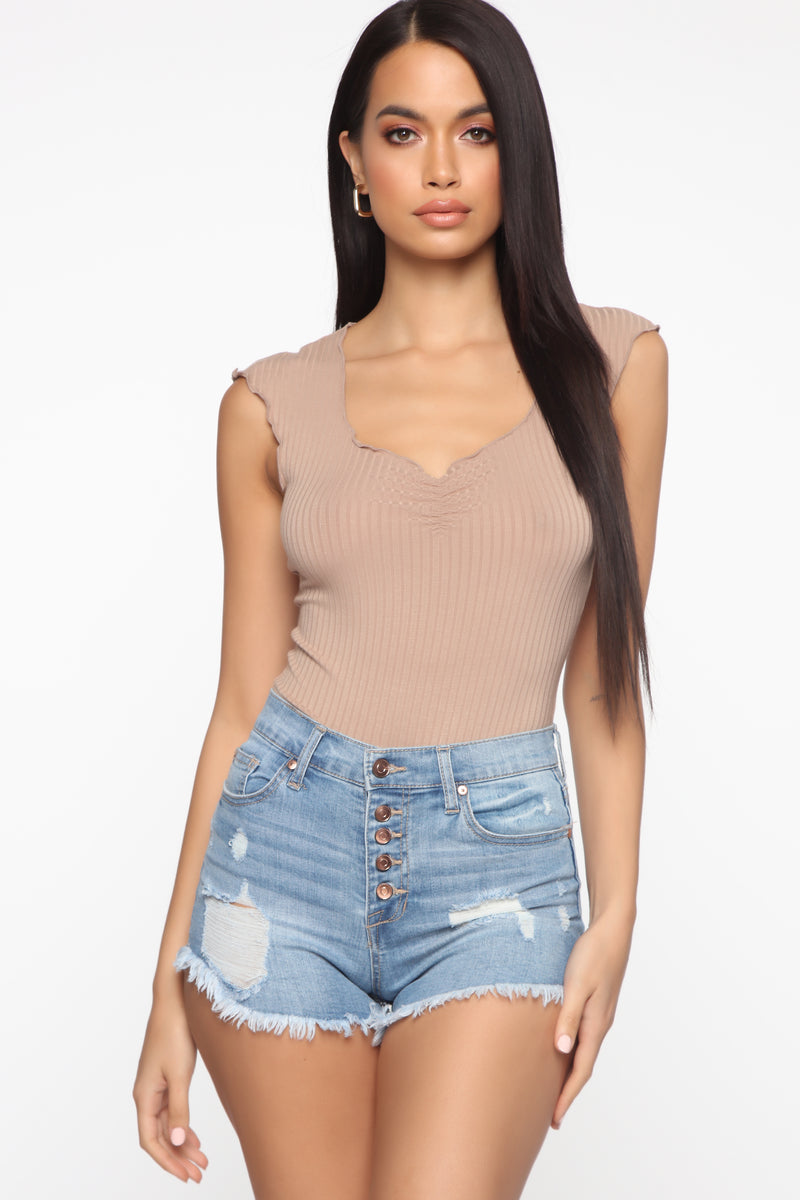 Sweet Indulgence Ribbed Bodysuit Taupe Fashion Nova Bodysuits Fashion Nova 