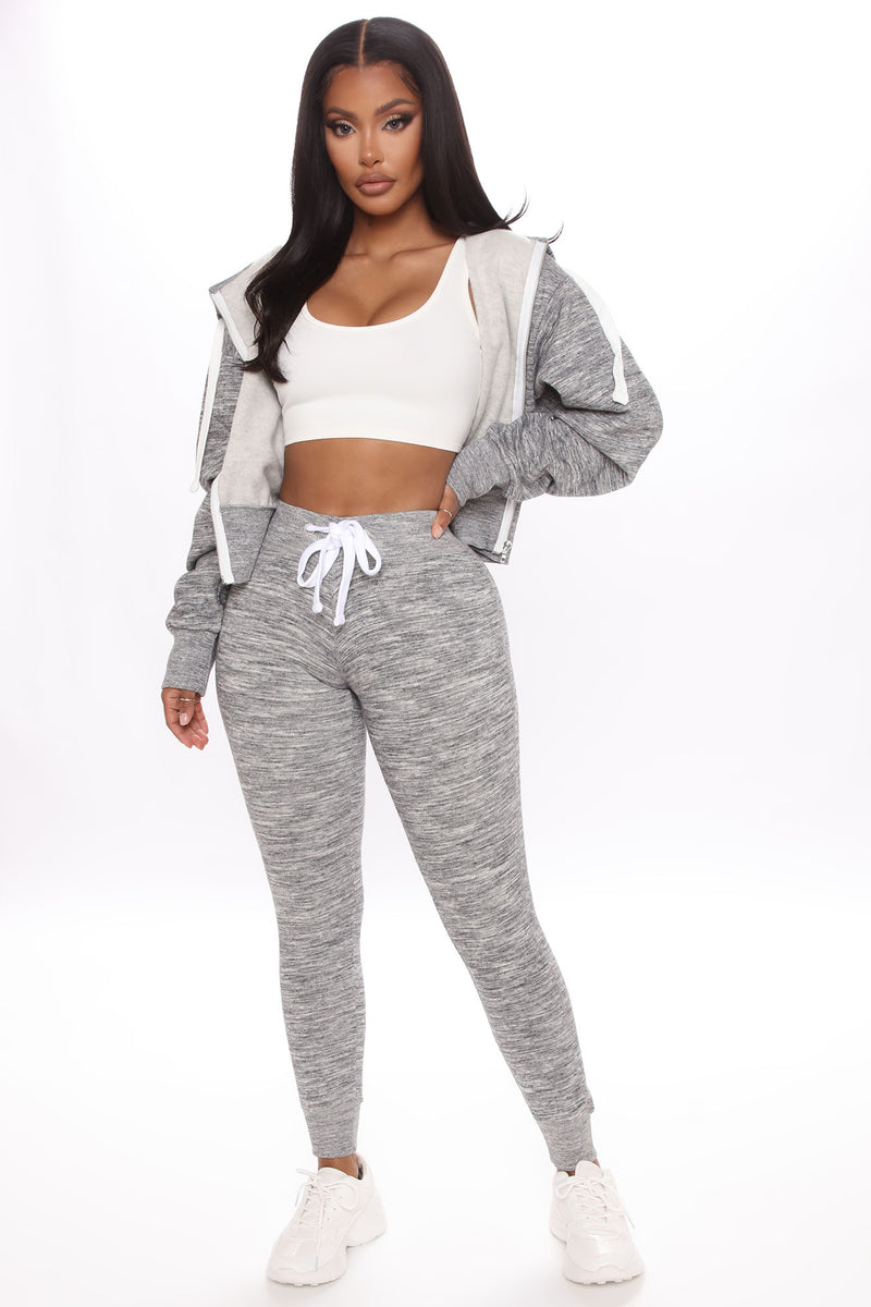 Gray Hoodie and Joggers Co Ord Set