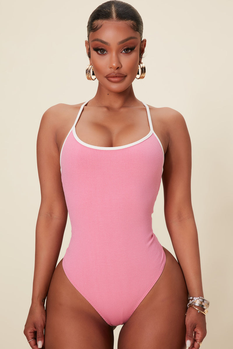 Solid Bodysuit Without Shorts  Womens bodysuit, Pink bodysuit outfit, Body  suit outfits