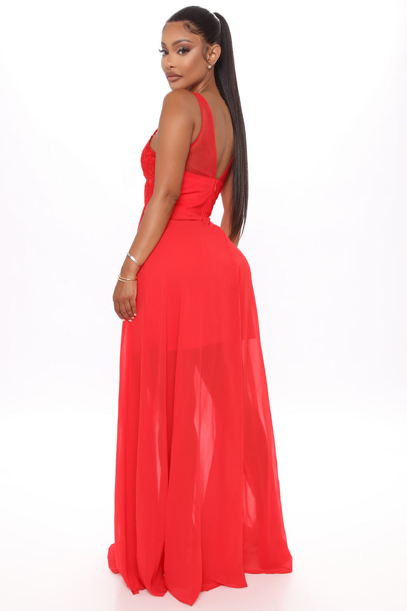 Positive About You Lace Maxi Dress Red Fashion Nova Dresses