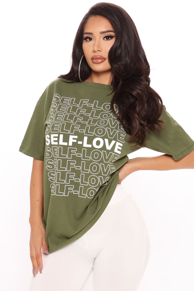 Self Love Tunic Top - Olive | Fashion Nova, Graphic Tees | Fashion