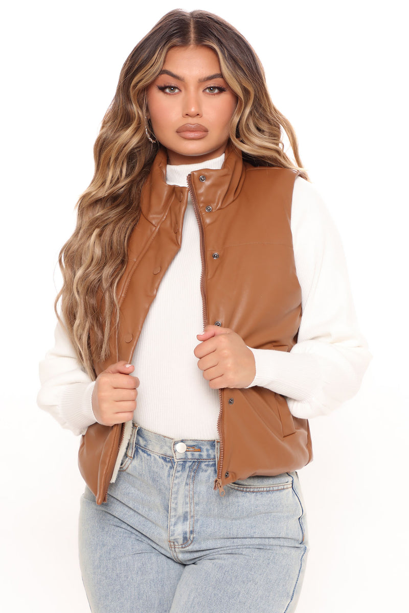 Beperken revolutie Aanhankelijk One Too Many Times Faux Puffer Leather Vest - Cognac | Fashion Nova,  Jackets & Coats | Fashion Nova