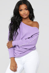 fashion nova Run Me Down Sweater – Lavender