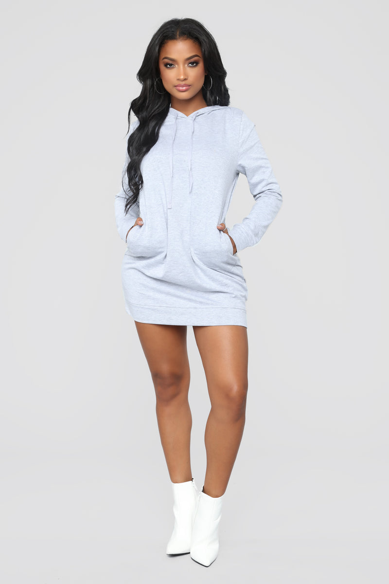 white hoodie dress