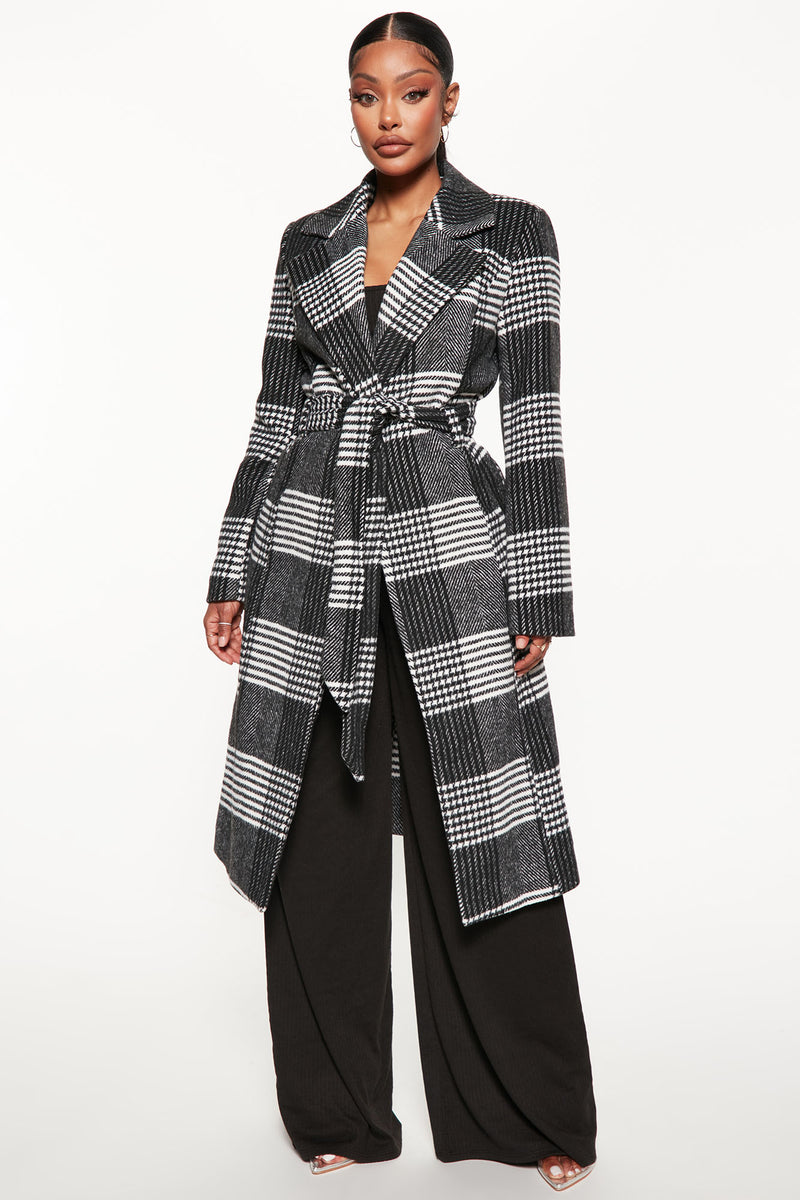 WOMEN FASHION Coats Knitted Black/White 40                  EU Asos Long coat discount 67% 