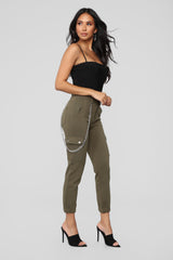 fashion nova Rowan Ponte Joggers – Olive