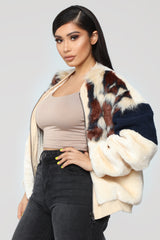 fashion nova Can’t Furget About You Jacket – Ivory/Navy