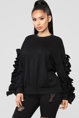 fashion nova Girl With The Pearl Sweater – Black