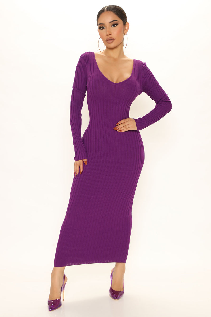 Kallan Knit Dress Purple Fashion Nova, Dresses Fashion Nova