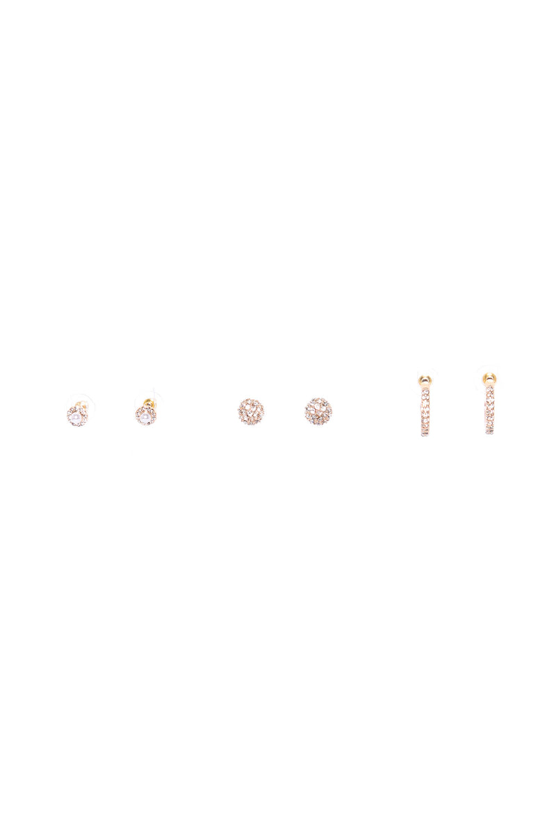 Outshining You Rhinestone Earring Set Gold Fashion Nova Jewelry Fashion Nova