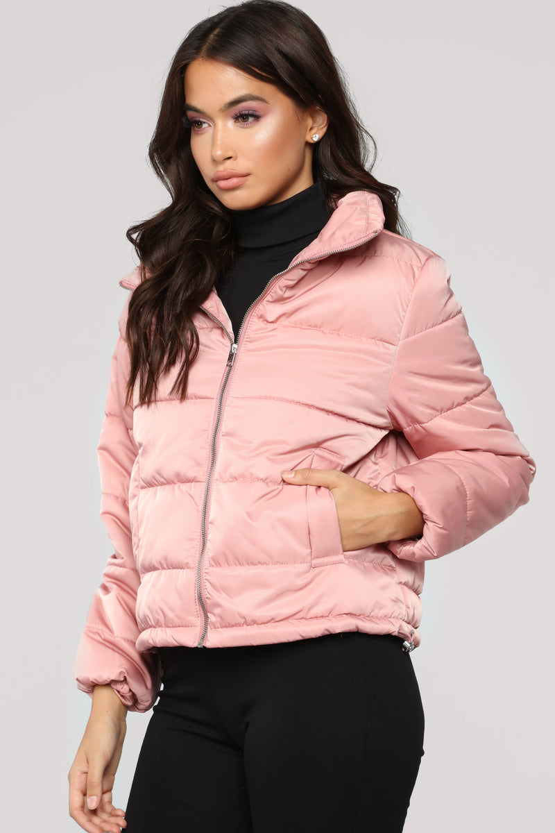 mauve puffer jacket