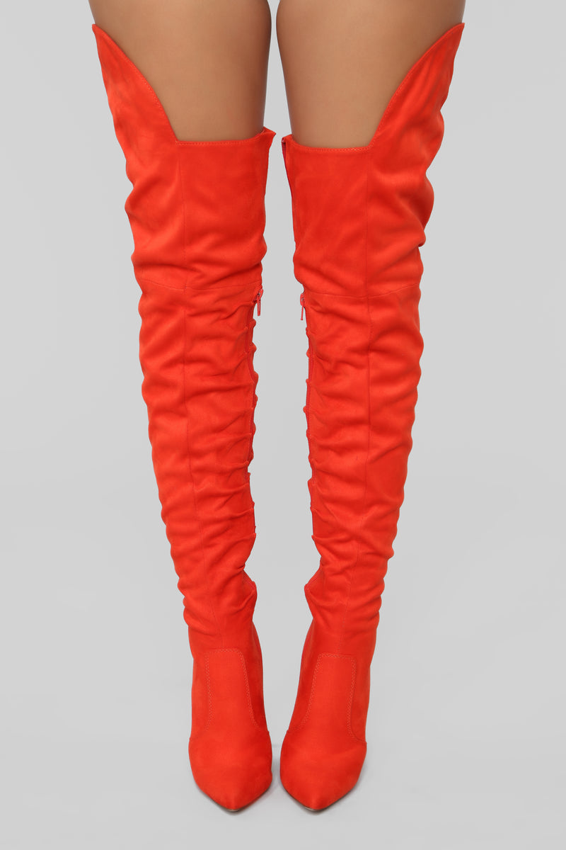 orange heel boots