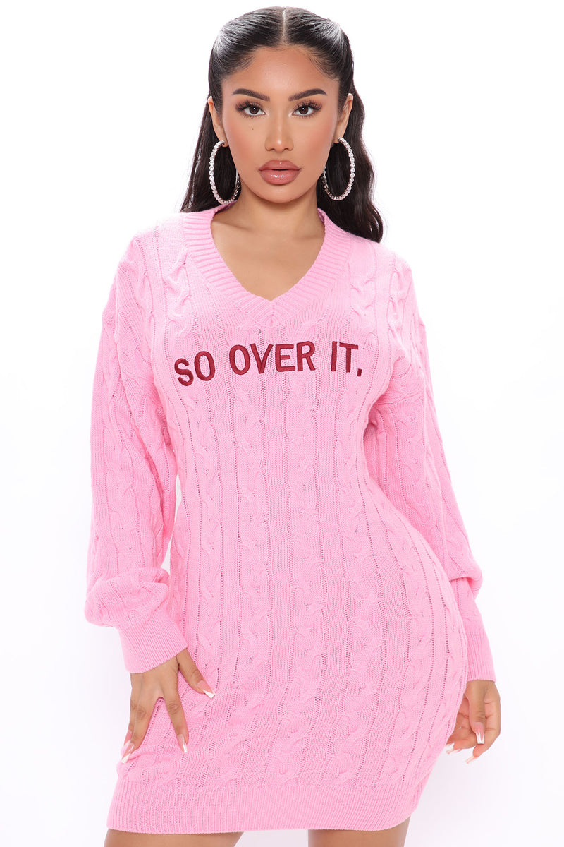 So Over It Sweater Mini Dress Pink Fashion Nova Dresses Fashion Nova 