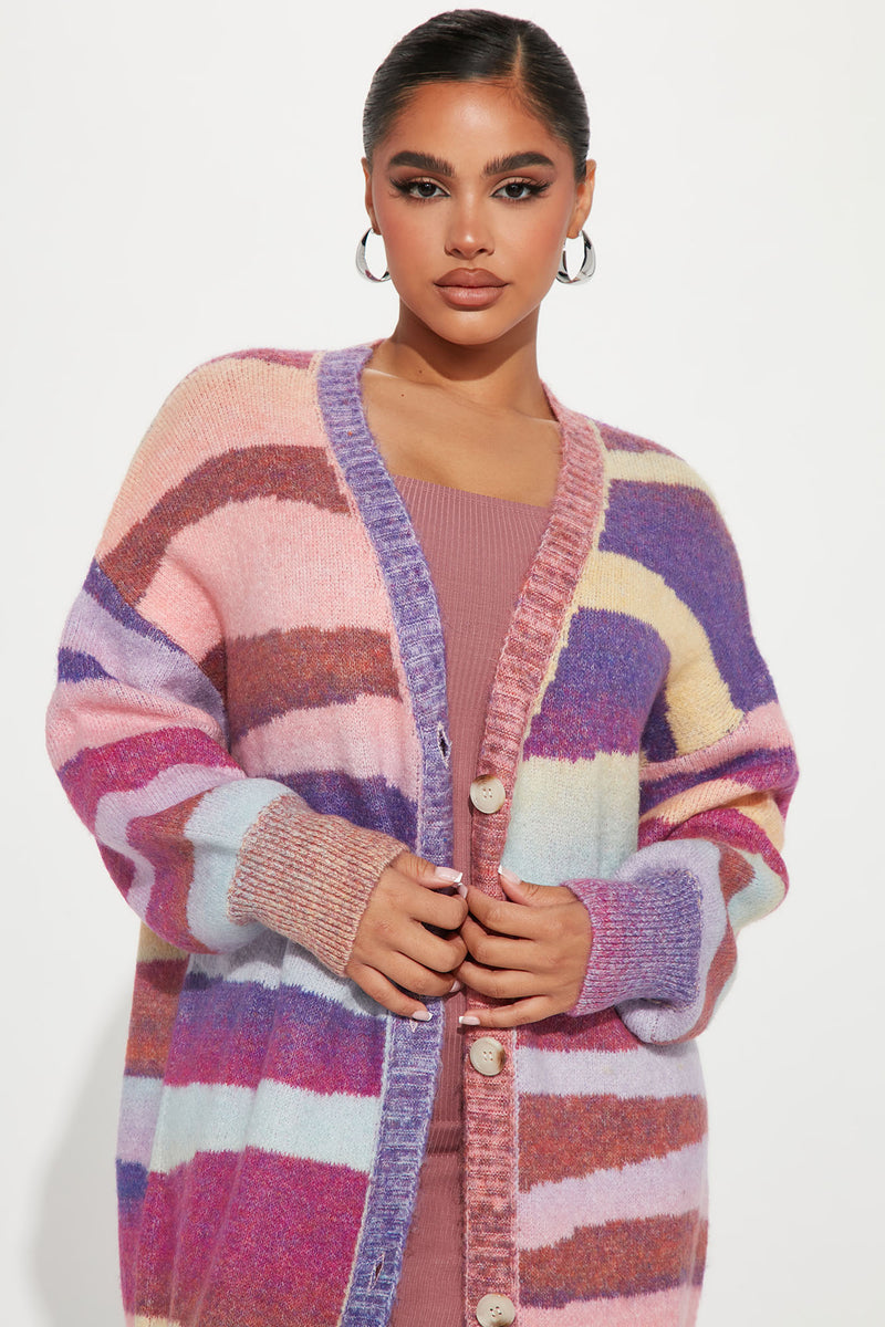 XL 紫 Supreme Abstract Stripe Cardigan 新品 | angeloawards.com