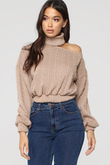 fashion nova Cut Me Off Sweater – Taupe