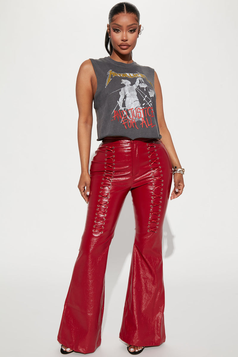 Always Bad Faux Leather Pant 32 Red | Fashion Nova, Pants | Fashion Nova