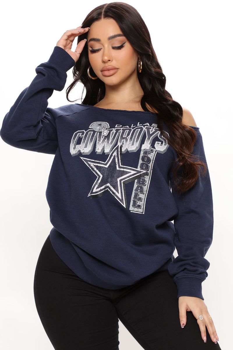 dallas cowboys off the shoulder sweatshirt