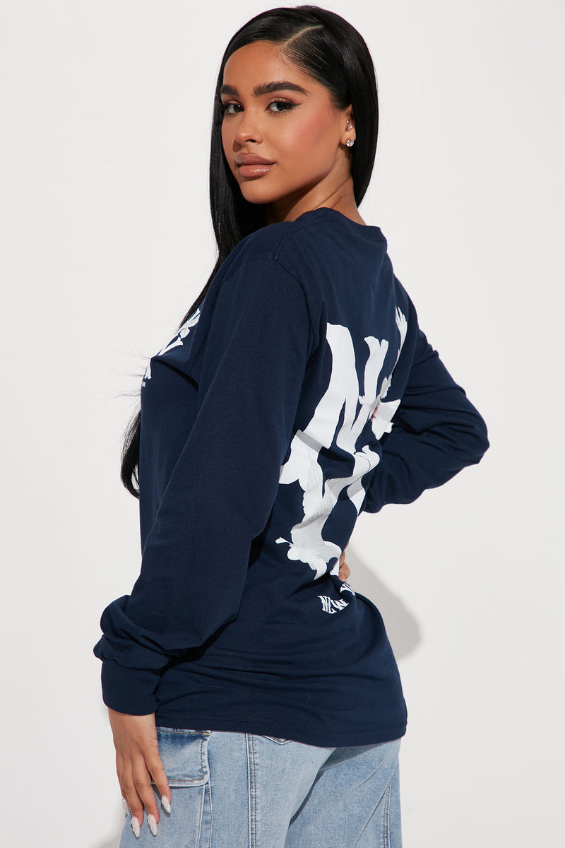 Flyest In The East Long Sleeve Tee Navy Fashion Nova Screens Tops And Bottoms Fashion Nova 