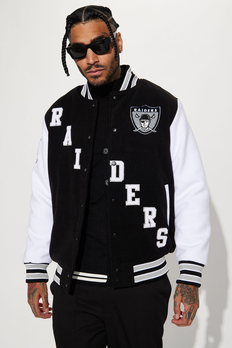 Manhattan Orgullo Acrobacia Raiders Varsity Jacket - Black/White | Fashion Nova, Mens Jackets | Fashion  Nova