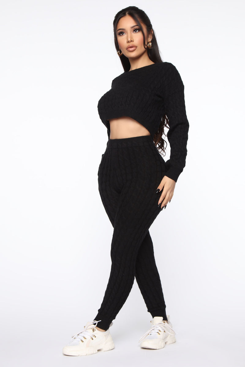 Sweater Sweetie Pant Set Black Fashion Nova Matching Sets Fashion Nova 