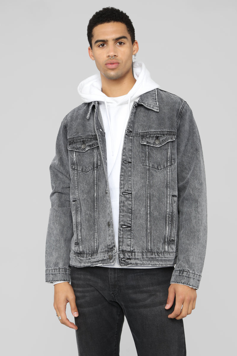 ashy black jean jacket