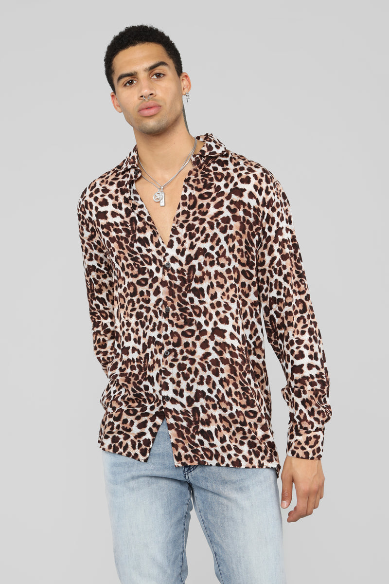 Dag Verduisteren kleur Too Quick Long Sleeve Shirt - Leopard | Fashion Nova, Mens Shirts | Fashion  Nova
