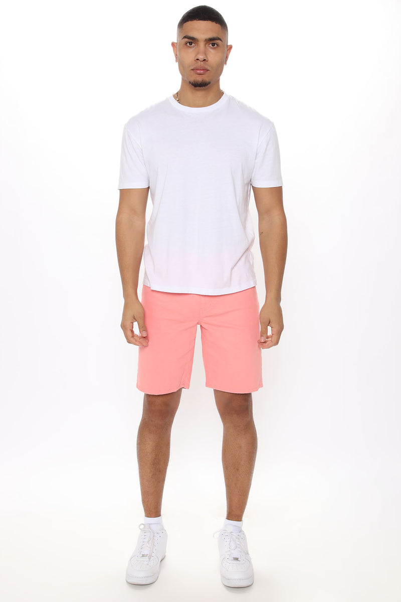 pink chino shorts